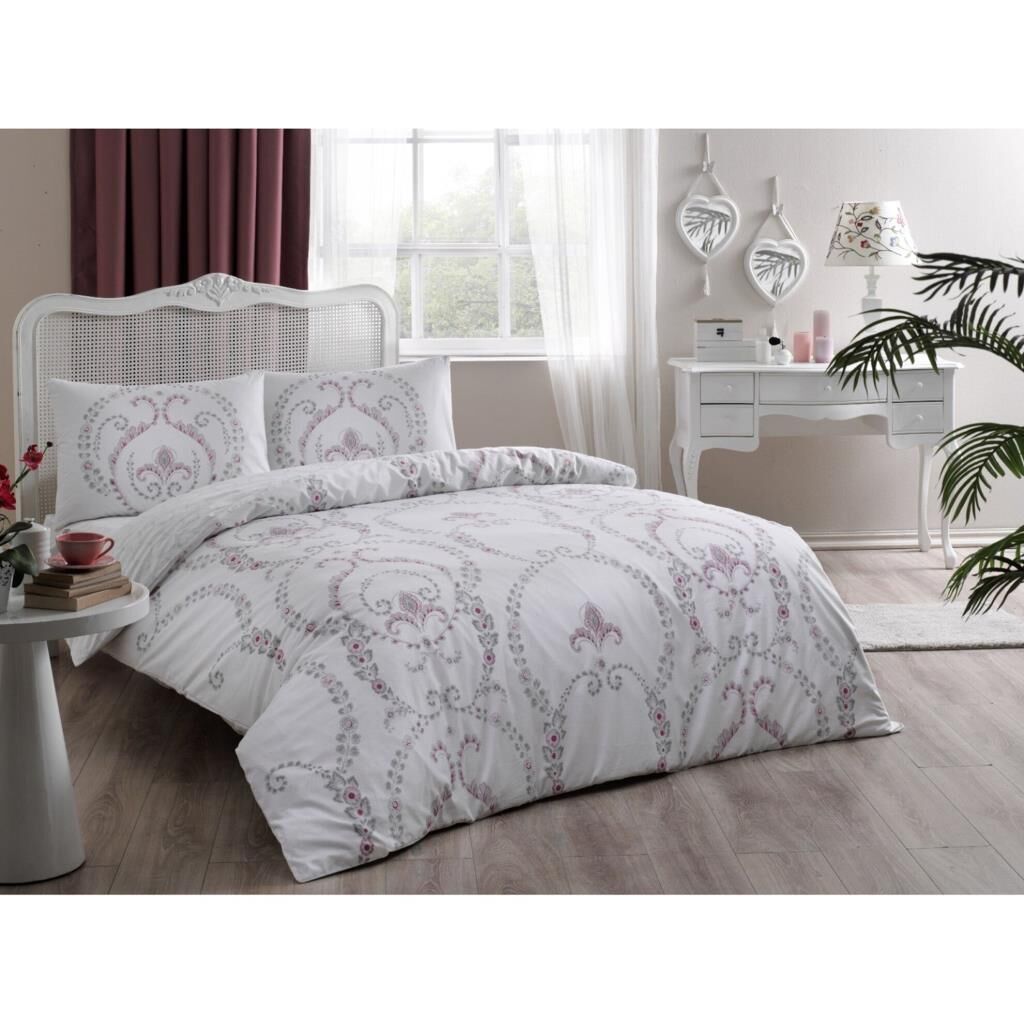 Taç Astra Ranforce Çift Kişilik Nevresim Takımı Pembe