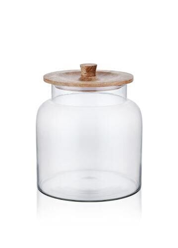 THE MİA MADERA KAPAKLI SAKLAMA KAVANOZU 23x20x20 CM