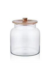 THE MİA MADERA KAPAKLI SAKLAMA KAVANOZU 23x20x20 CM