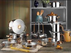 Aryıldız Lilyum Cam İdeal 22 Parça Bronz  Prestige Tencere Seti