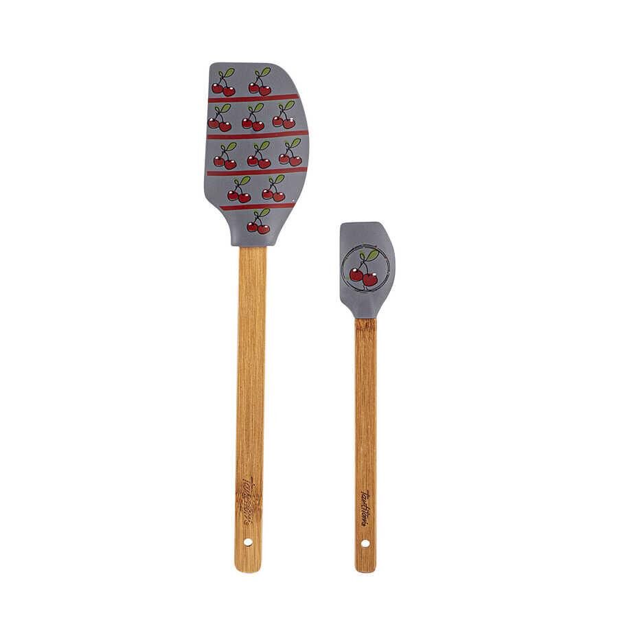 TANTİTONİ GRİ DESENLİ 2Lİ SİLİKON SPATULA SETİ (ORTAK RENK)