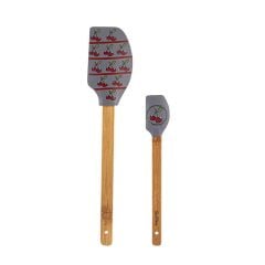 TANTİTONİ GRİ DESENLİ 2Lİ SİLİKON SPATULA SETİ (ORTAK RENK)