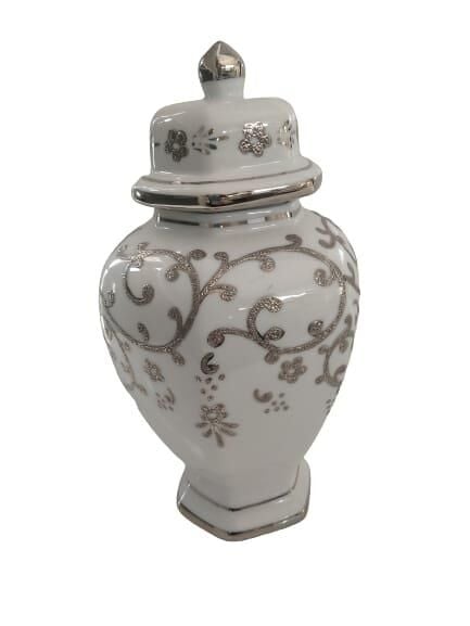 Kütahya Porselen Kapaklı Küp Dekor No:3678 Platin