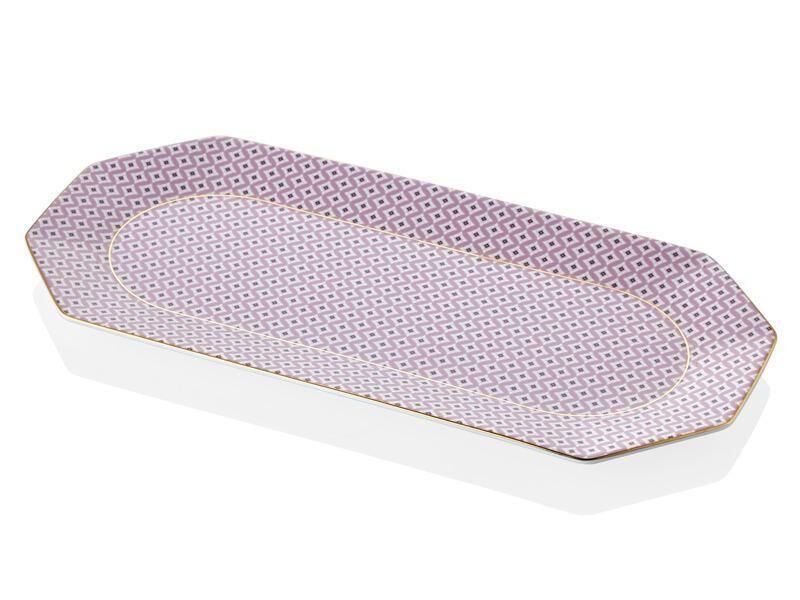 LAMEDORE TEA DELİGHT 33 CM KAYIK TABAK PİNK REGENCY DAMASK 1 ADET