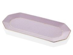 LAMEDORE TEA DELİGHT 33 CM KAYIK TABAK PİNK REGENCY DAMASK 1 ADET