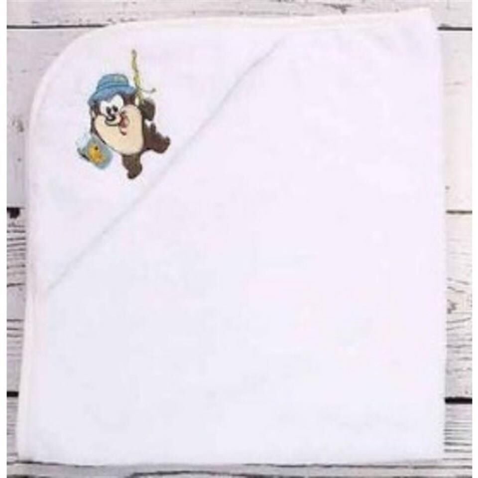Özdilek Tazmania Lisans Nakışlı Bambu Bebek Pelerini Beyaz 80x80