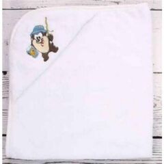 Özdilek Tazmania Lisans Nakışlı Bambu Bebek Pelerini Beyaz 80x80