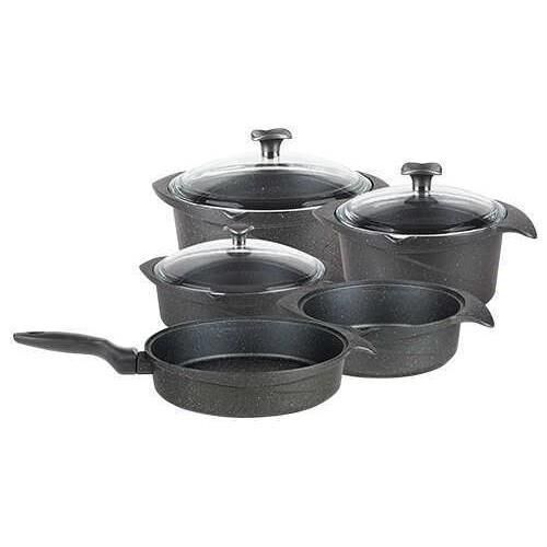 Aryıldız Flipper 9 Parça Döküm Tencere Seti Siyah