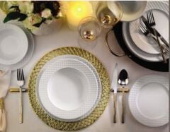 Kütahya Porselen Ekose 24 Parça 6 Kişilik Yemek Takımı