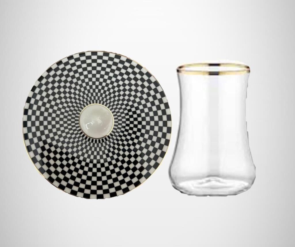 EVALİZA DAMA  ALTIN 6LI ÇAY SETİ