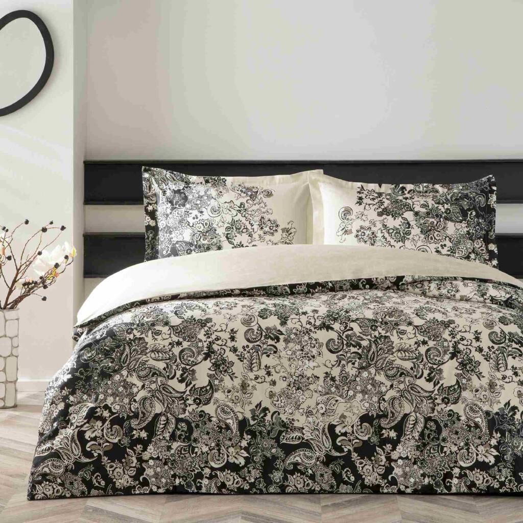 TAÇ MONİCA SATEN NEVRESİM TAKIMI SİYAH ÇİFT KİŞİLİK