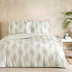 Taç Montana Saten Çift Kişilik Nevresim Takımı Bej