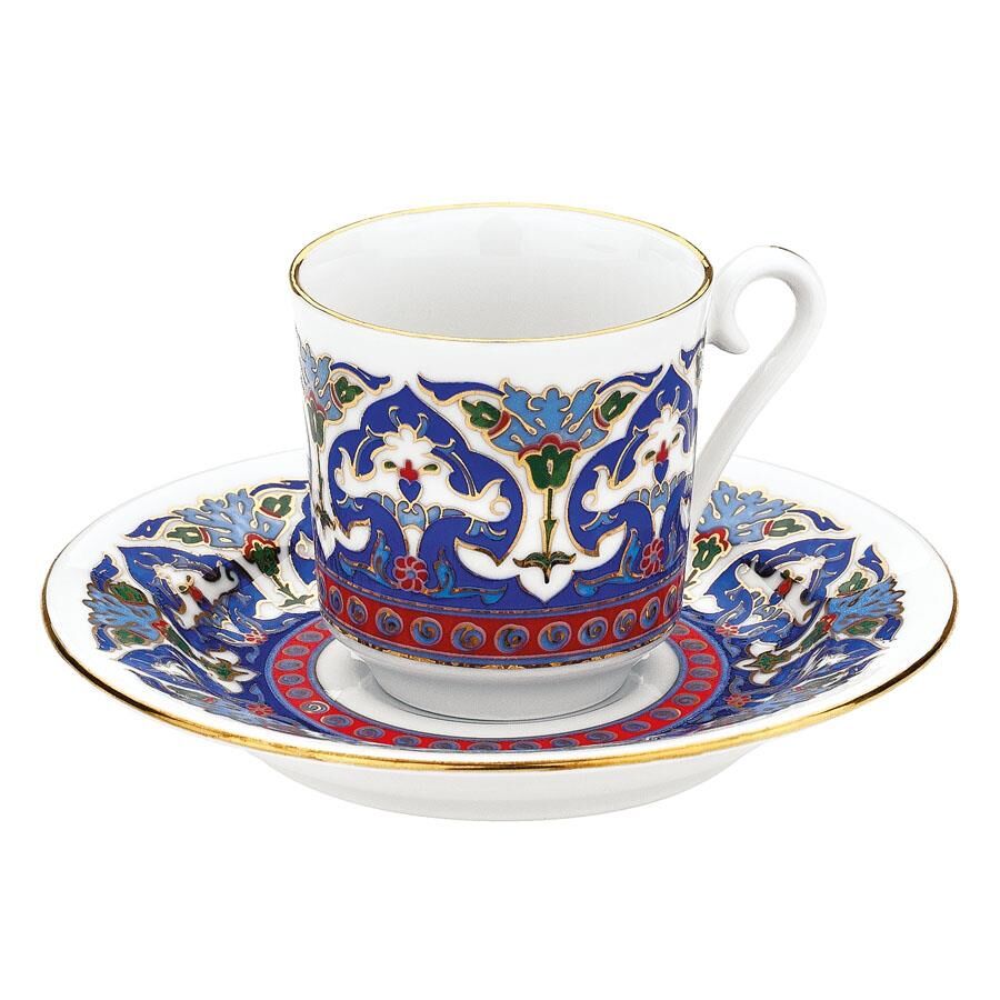 Kütahya Porselen El Dekoru 2 Kişilik Kahve Fincanı Dekor No:073648