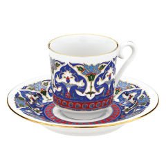 Kütahya Porselen El Dekoru 2 Kişilik Kahve Fincanı Dekor No:073648