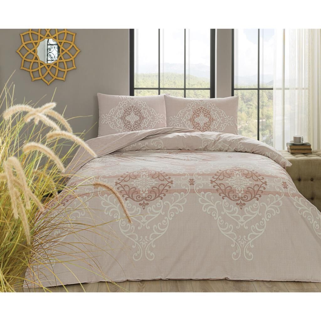 Taç Ellie Ranforce Tek Kişilik Nevresim Takımı Kahverengi