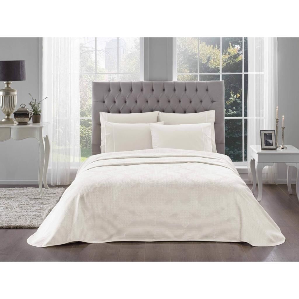 Taç Madison Tek Kişilik Pike Takımı Ekru