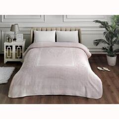 Taç Petrina Çift Kişilik Pike Takımı Pembe