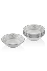 SETABİANCA  BONE CHINA KASE 6 LI SET HELEZON GÜMÜŞ
