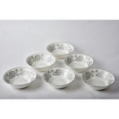 SETABİANCA  BONE CHINA KASE 6 LI SET GÜL GÜMÜŞ