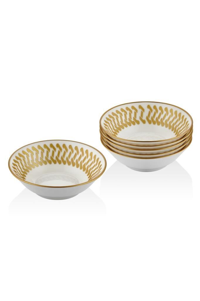 SETABİANCA  BONE CHINA KASE 6 LI SET HELEZON ALTIN