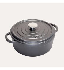 SÜREL DÖKÜM 28 CM DERİN  YUVARLAK TENCERE MAT SİYAH