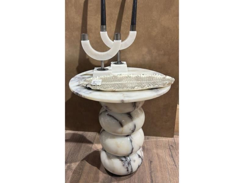 SETABİANCA EVZA MERMER LEYLAK ACCORDION SEHPA 40*40*42 CM