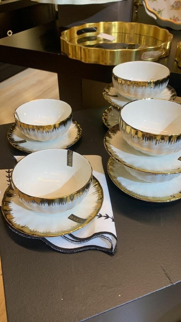 Roy Kıng Avangarde tabaklı kase white gold