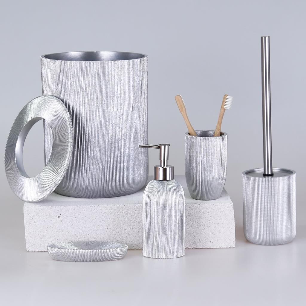 Selim Dekor Lydia Banyo Seti Gümüş