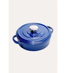 SÜREL DÖKÜM 28 CM SIĞ YUVARLAK TENCERE PARLAK KOYU MAVİ