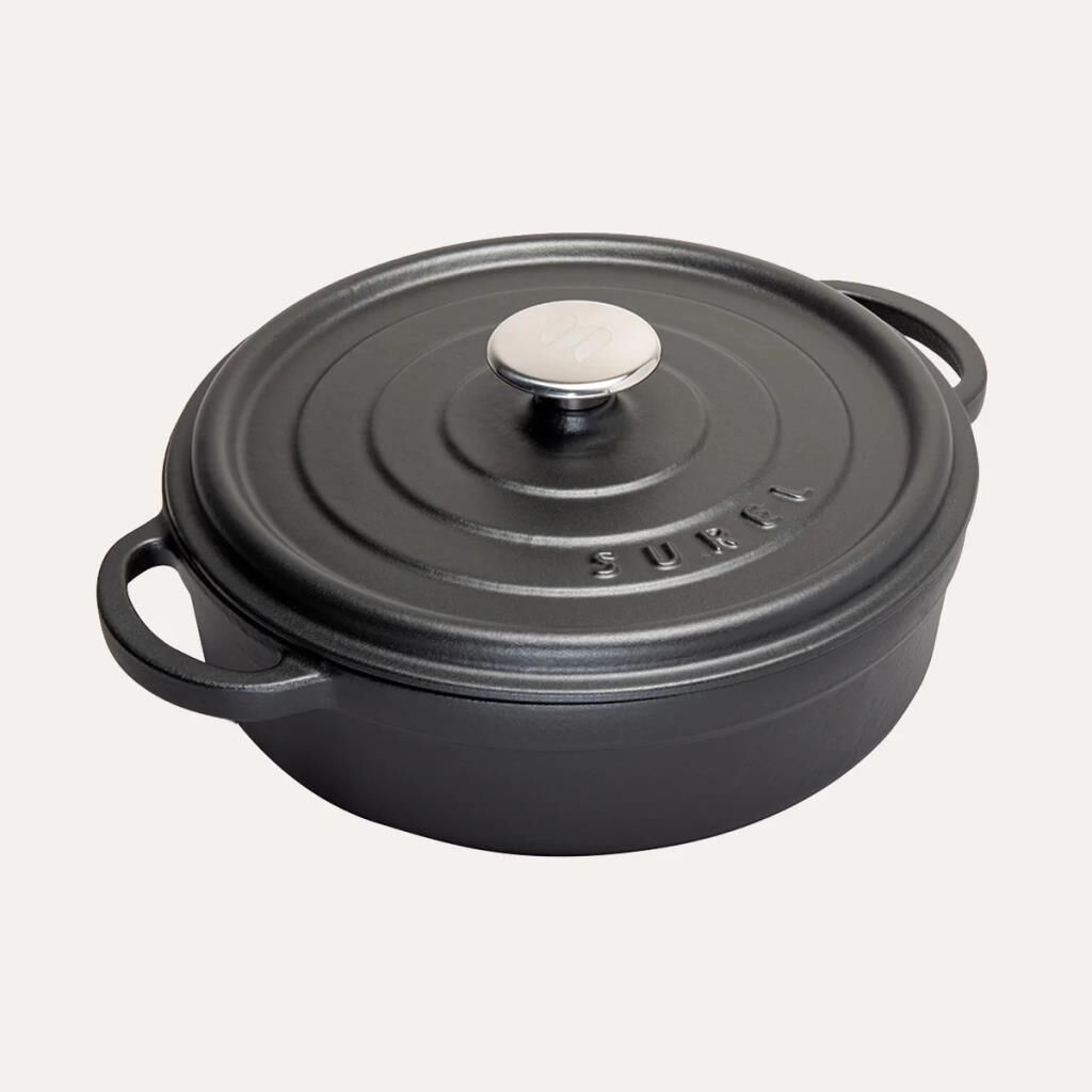 SÜREL DÖKÜM 28 CM SIĞ YUVARLAK TENCERE MAT SİYAH
