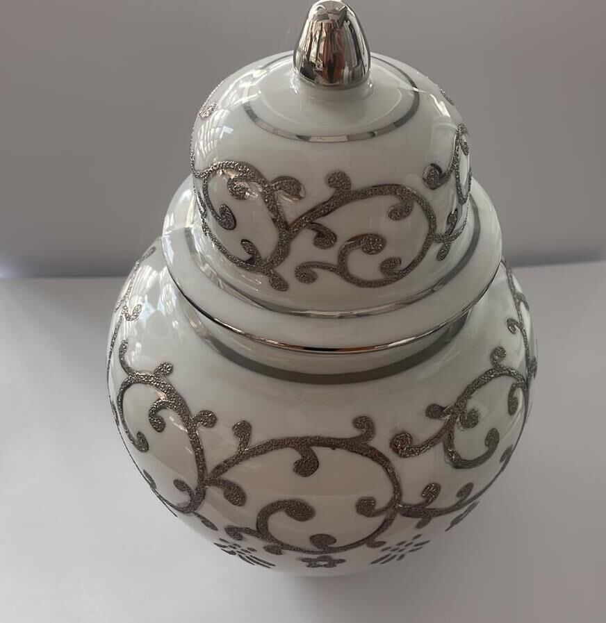 Kütahya Porselen Kapaklı Küp Dekor No:3678 Platin