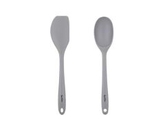 TANTİTONİ GRİ RENKLİ SİLİKON BÜYÜK KAŞIK VE SPATULA SETİ