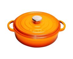 SÜREL DÖKÜM 28 CM SIĞ YUVARLAK TENCERE TURUNCU