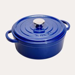 SÜREL DÖKÜM 28 CM DERİN YUVARLAK TENCERE PARLAK KOYU MAVİ