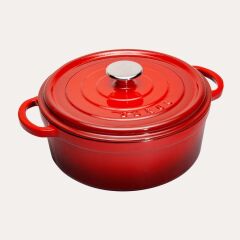 SÜREL DÖKÜM 24 CM DERİN YUVARLAK TENCERE KIRMIZI