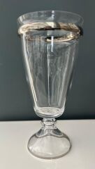 DECORİUM Cam Vazo Ayaklı Dalıa Platin M06464-AB