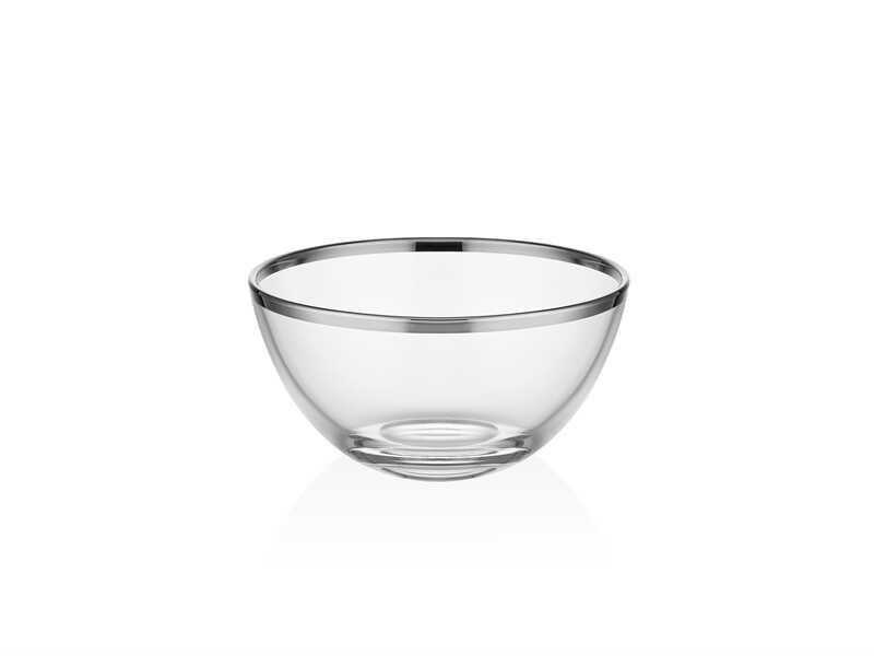 DECORİUM CAM KASE 23,50 CM DALİIA PLATIN M04182