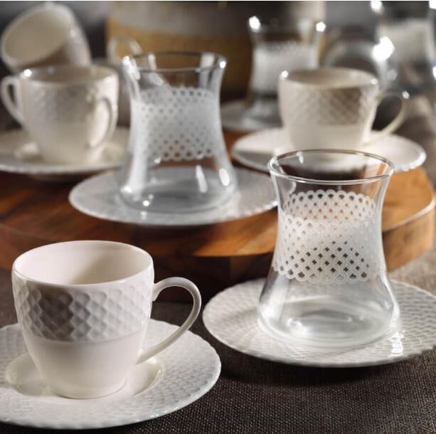 Kütahya Porselen İron 18 Parça Çay&Kahve Seti