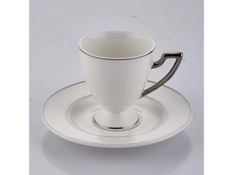 LAMEDORE VENICE 6 LI KAHVE FİNCAN TAKIMI PLATİN