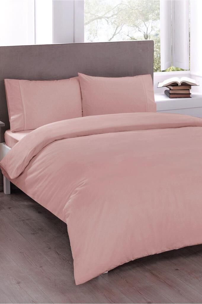 Taç Ranforce Çift Kişilik Nevresim Takımı Basıc Somon