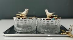 Selim Dekor Kuşlu 2li Tepsi Sunum