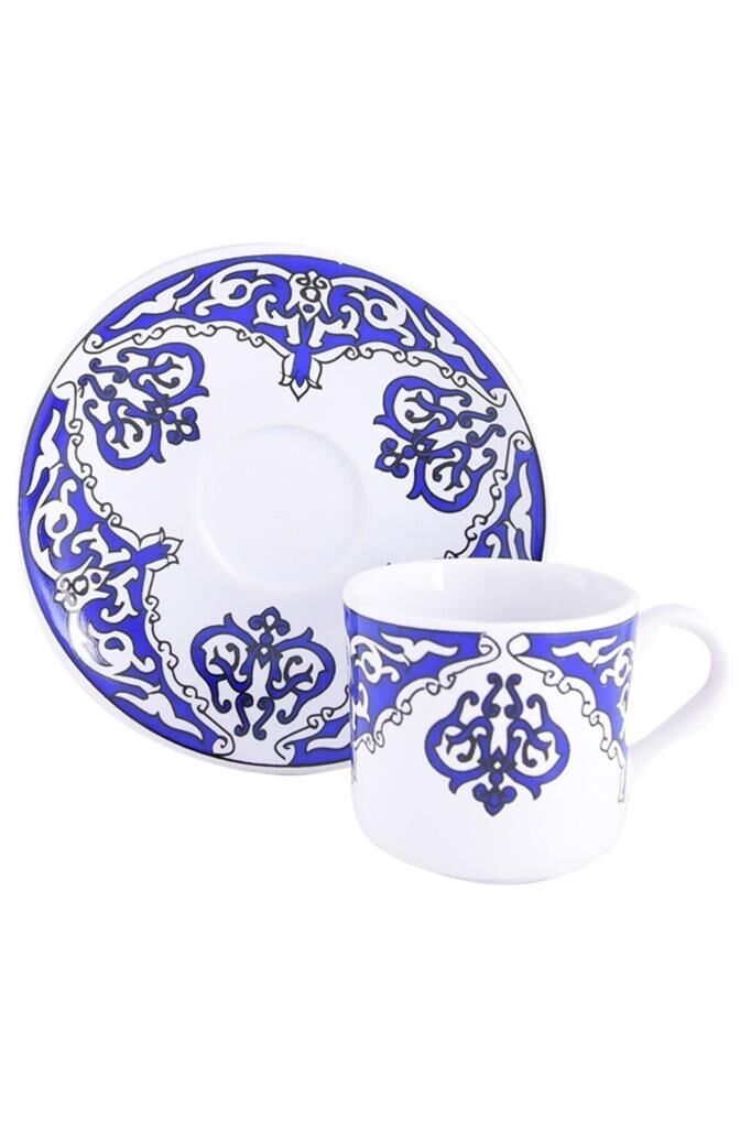 DECORIUM Elvan Mavi 4 Parça Kahve Takımı