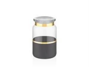 DECORIUM Kavanoz 15x10 cm Vısıon Black Platin M06305-AB