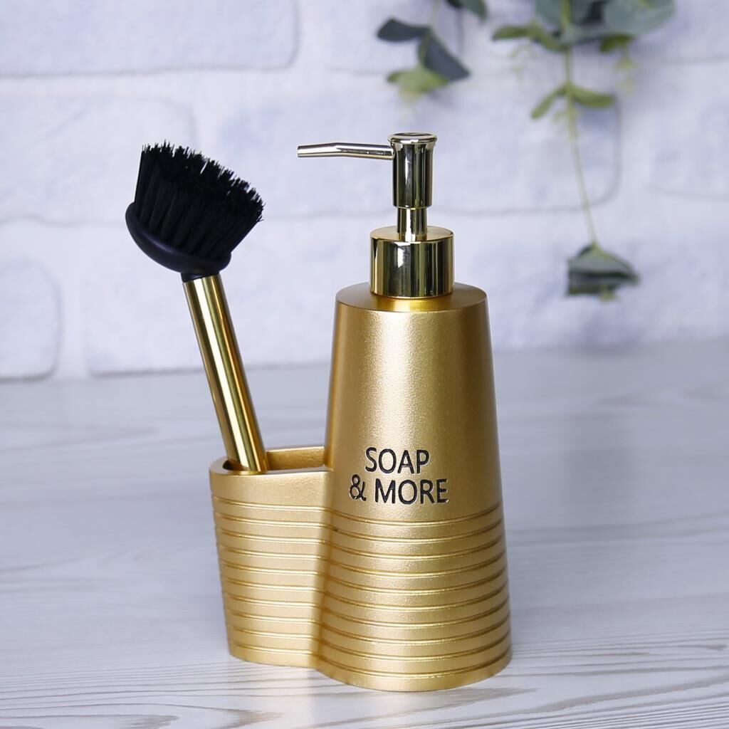 Selim Dekor Cloud Fırçalı Sıvı Sabunluk Altın