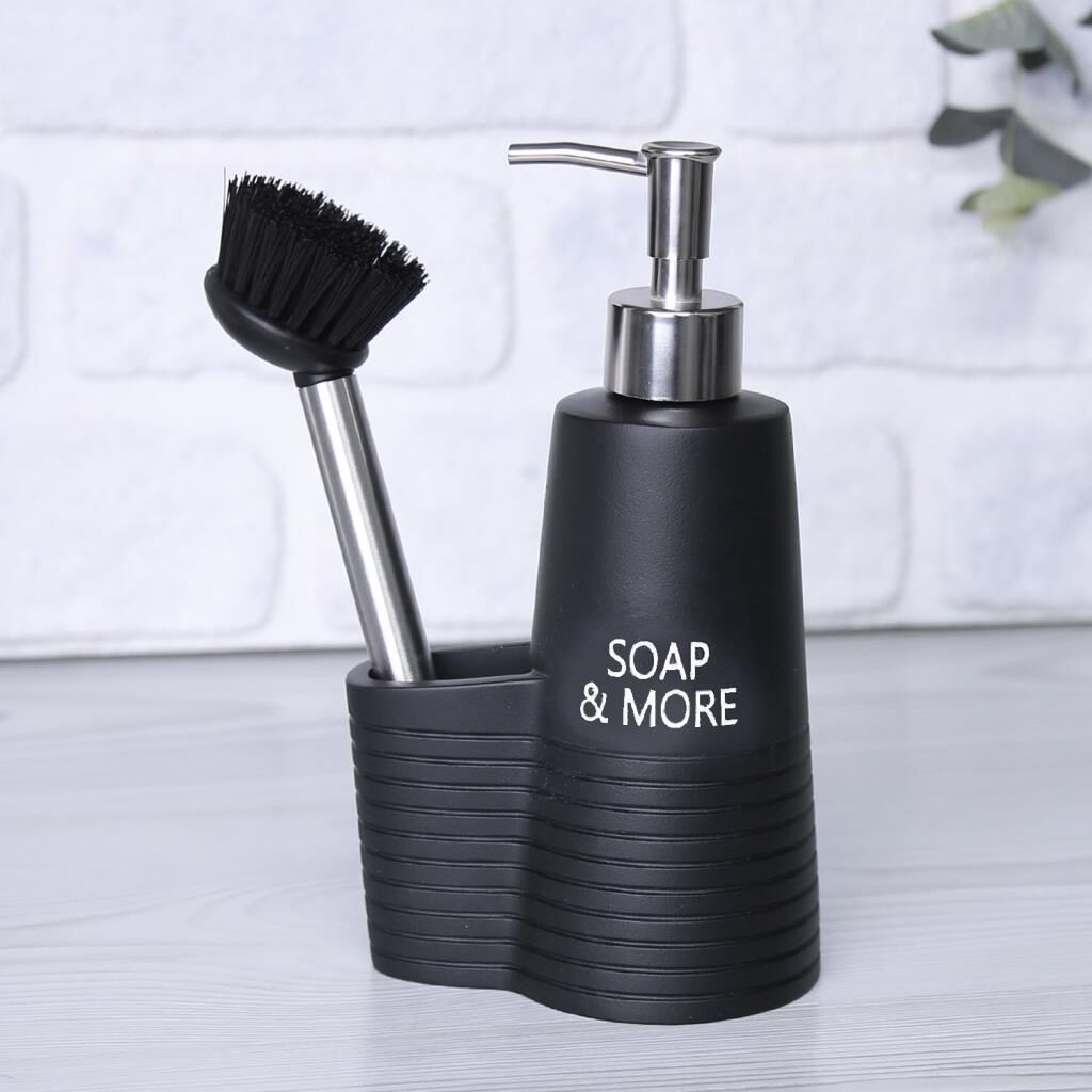 Selim Dekor Cloud Fırçalı Sıvı Sabunluk siyah