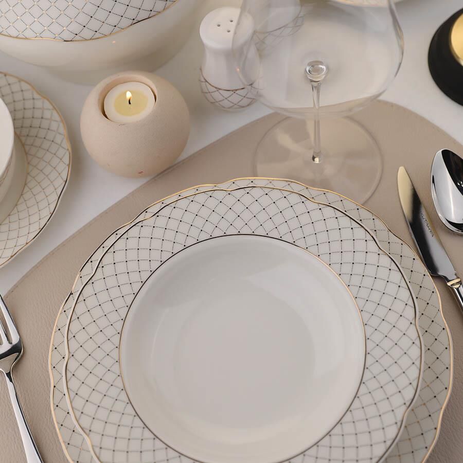 KÜTAHYA PORSELEN  BONE OLYMPOS 62PRC  YEMEK TK.  12583