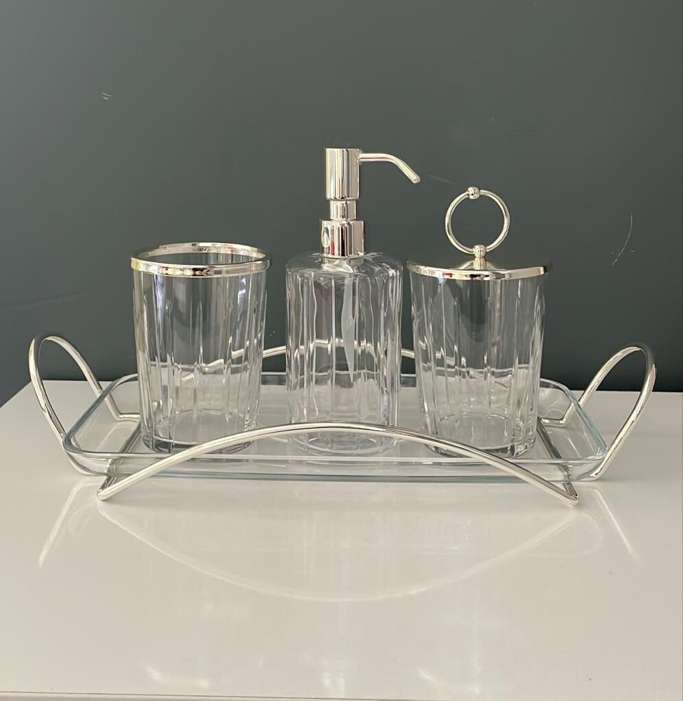 DECORIUM M05990 Banyo Seti 4 Parça Monochrome