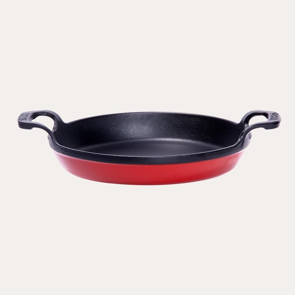 SÜREL DÖKÜM 22 CM YUVARLAK DÜZ SAHAN PARLAK KIRMIZI