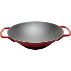 SÜREL DÖKÜM 28 CM YUVARLAK WOK TAVA KIRMIZI