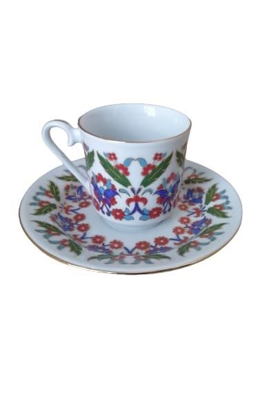 Kütahya Porselen El Dekoru 2 Kişilik Kahve Fincanı Dekor No:073874